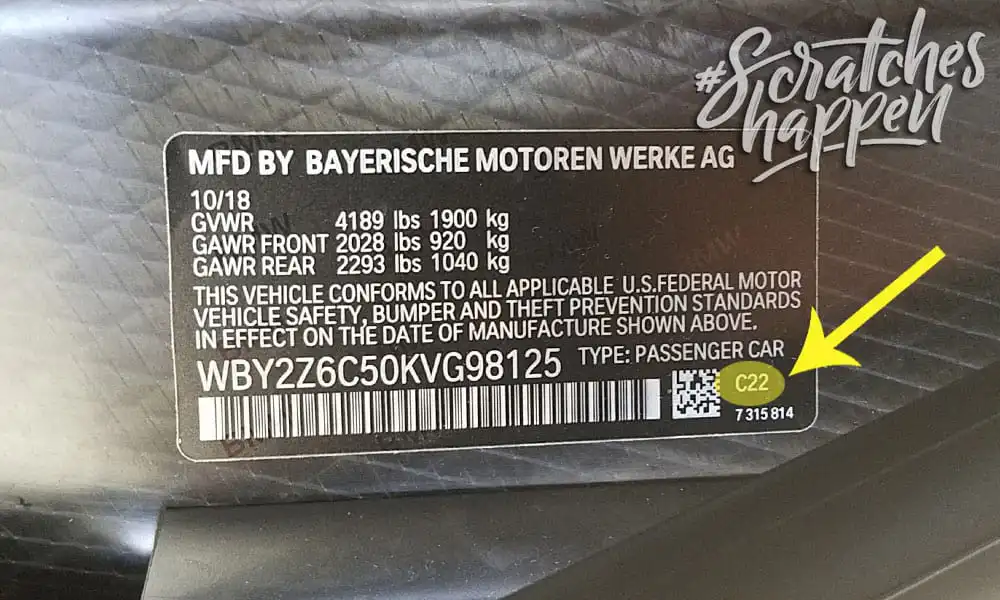 BMW Paint Code Location (Sticker) BMW Paint Code Location (Sticker)