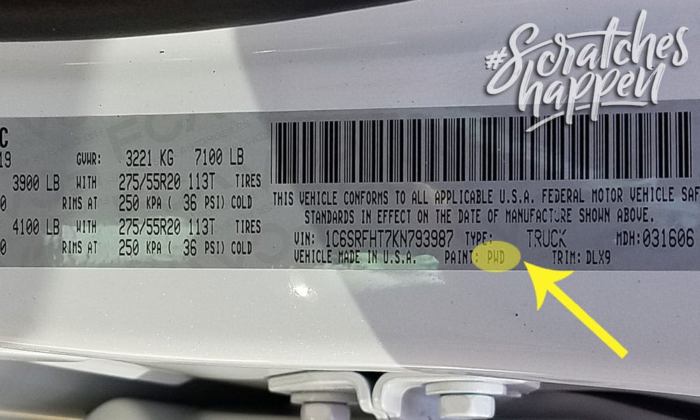 Dodge Paint Code Location (Sticker) Dodge Paint Code Location (Sticker)