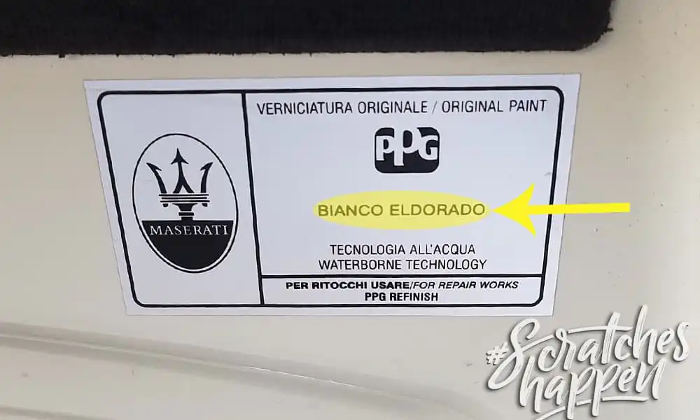 Maserati Paint Code Location (Sticker) Maserati Paint Code Location (Sticker)