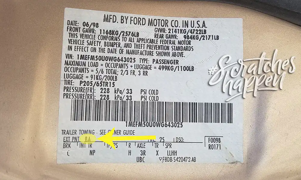 Mercury Paint Code Location (Sticker) Mercury Paint Code Location (Sticker)